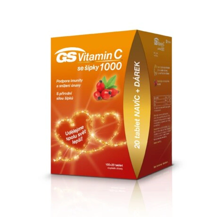 GS Vitamin C 1000 se šípky 120 tablet + DÁREK