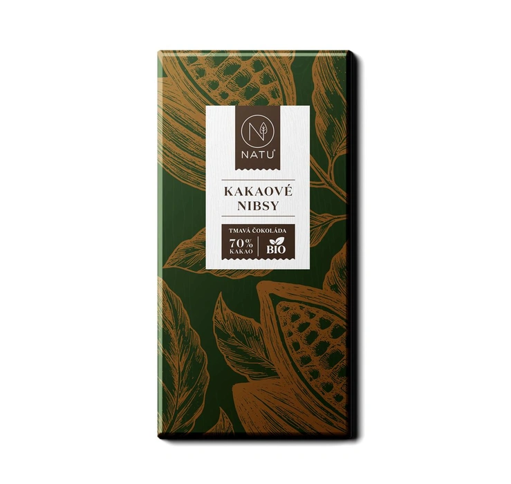 NATU Hořká čokoláda kakaové nibsy 45 g BIO