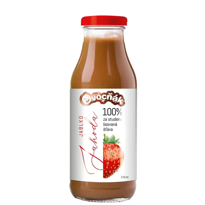 Ovocňák mošt ve skle jablko jahoda 750 ml