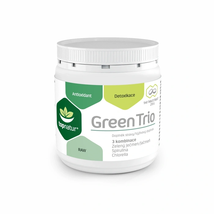 Topnatur Green Trio (spirulina, chlorella, zelený ječmen) 540 tbl.