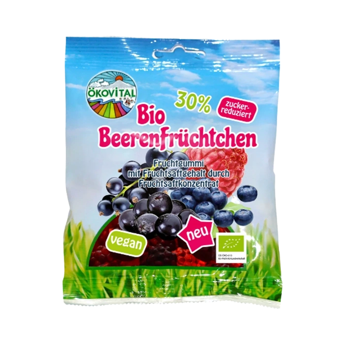 Ökovital Bonbony želatinové Lesní plody vegan méně sladké BIO 80 g