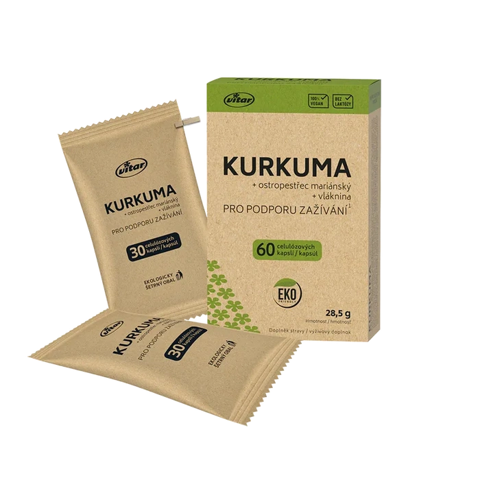 Vitar Kurkuma + ostropestřec EKO 60 kapslí