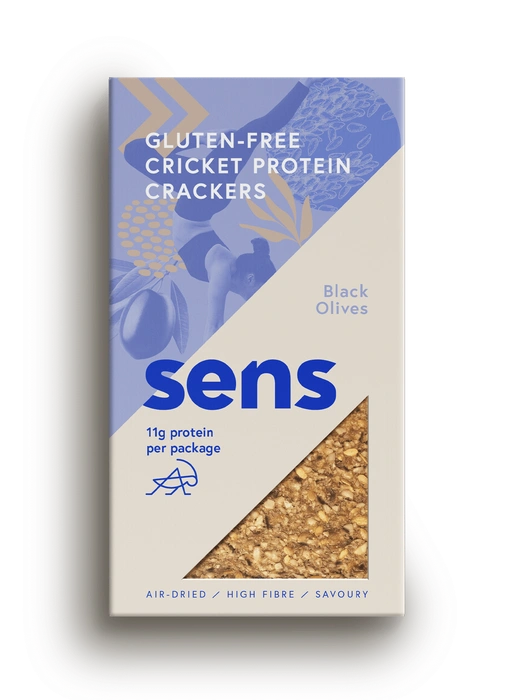 Sens Protein Bezlepkové krekry s cvrččí moukou černé olivy 50g