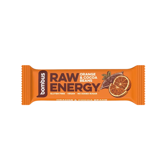 Bombus Raw Energy tyčinka pomeranč a kakaové boby 50 g