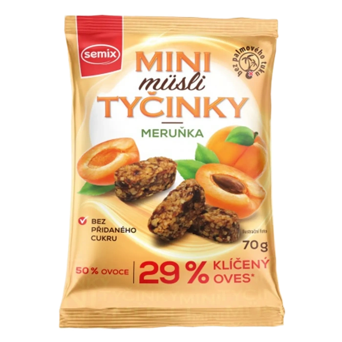 Semix Mini Müsli tyčinky s meruňkami bez lepku 70g