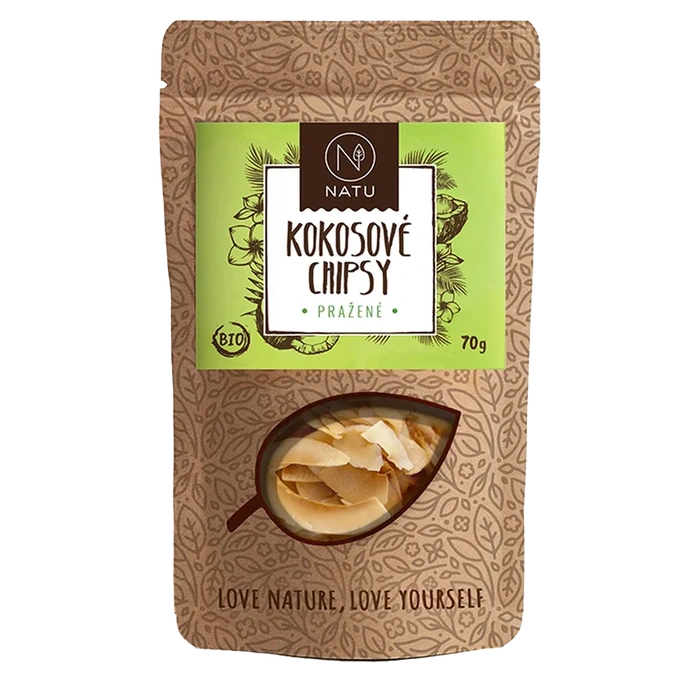 NATU Kokosové chipsy pražené 70 g BIO
