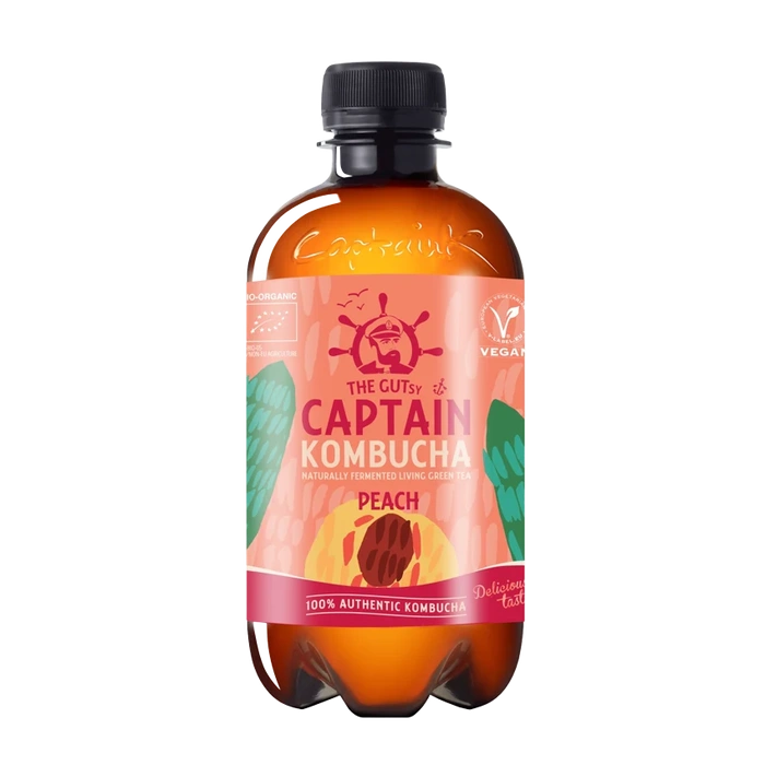 Captain Kombucha Kombucha broskev 400 ml BIO
