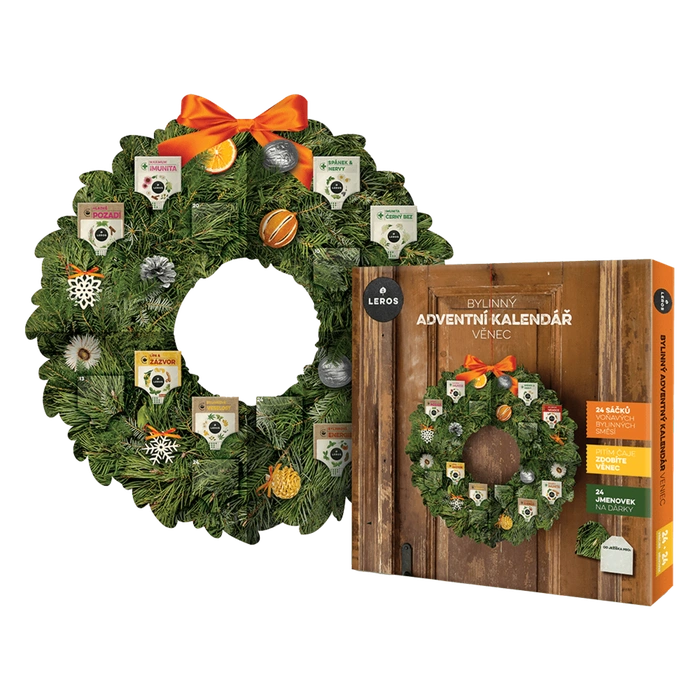 LEROS Bylinný adventní kalendář věnec 24 sáčků
