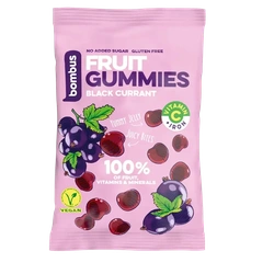 Bombus Fruit Gummies Black currant + Vitamin C černý rybíz želatinové bonbony 35 g