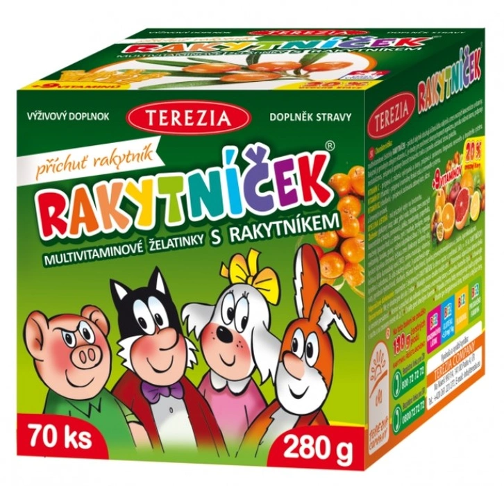 Terezia Rakytníček Multivitaminové želatinky s rakytníkem 70 ks