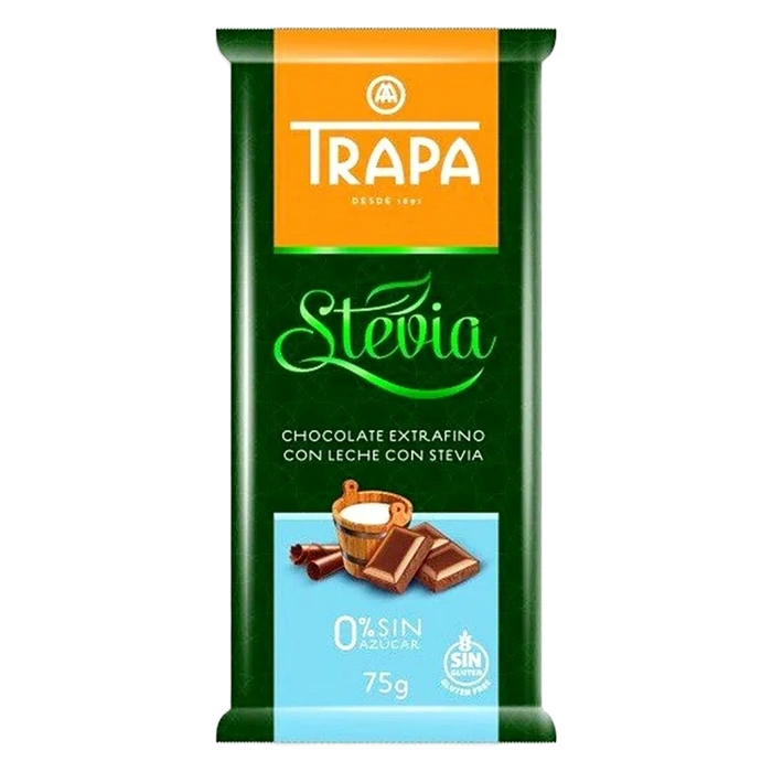 Trapa Čokoláda mléčná se stevií bez lepku 75g